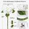 3PCS White Hydrangea Artificial Flowers – 21" Full Faux Hydrangeas with 3 Butterflies, Real Touch Latex Flowers for Home Decor, Wedding Bouquets, Centerpieces & Floral Arrangements